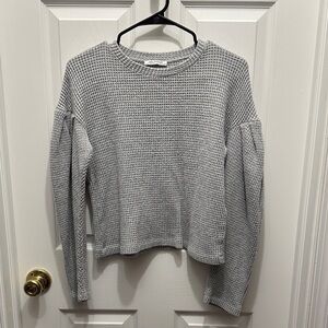 Zara Gray Waffle Knit Sweatshirt